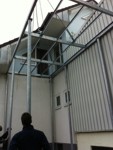 Stahlbalkon, feuerverzinkt - Höhe 5000 mm - Balkonfläche 6000x2890 mm